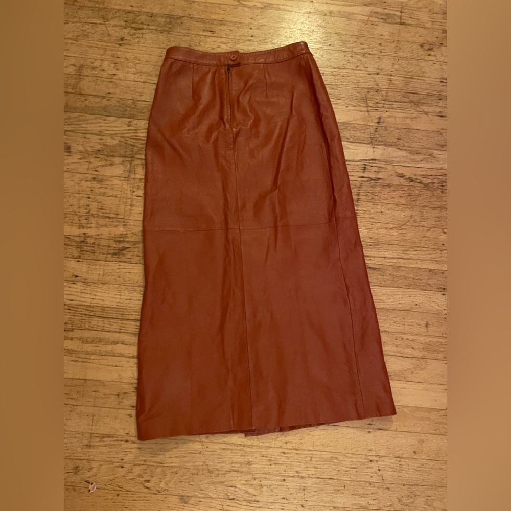 Vintage 100% Leather Skirt - Picture 5 of 7